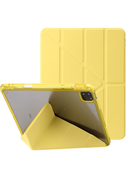 iPad Pro 13 (2024) Tpu Akrilik Pu Deri Origami Standı Arka Tablet Kılıfı (Yurt Dışından)