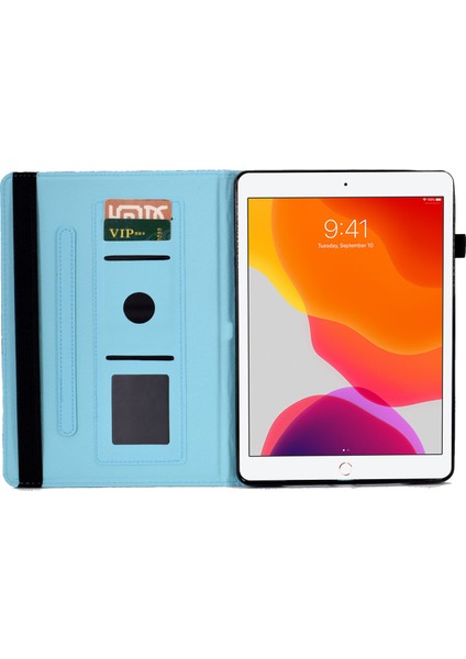 iPad 10.2 (2019 2020 2021) Desen Baskı Pu Deri Standı Elastik Bant Koruyucu ve Kedi Tablet Kılıfı (Yurt Dışından) fiyatları