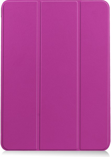 Litch Skin Pu Deri Üç Katlı Stand iPad Air 11 (2024) AIR (2022 2020) Tablet Kılıfı (Yurt Dışından)