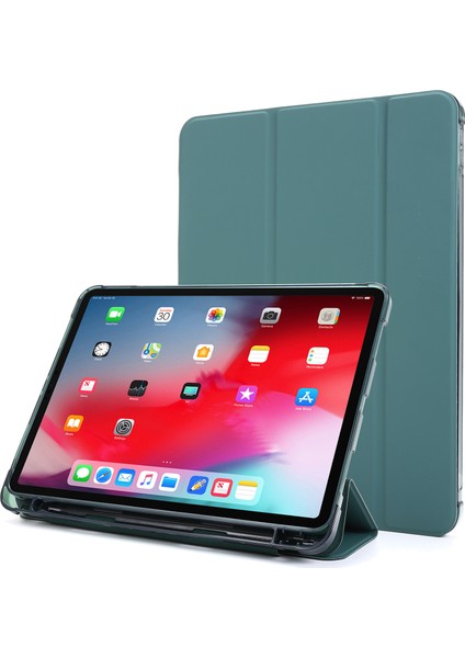 Üç Katlı Stand Deri Koruyucu iPad Pro 12.9 Kalem Yuvası (2022 2021 2020 2018) Tablet Kılıfı (Yurt Dışından)