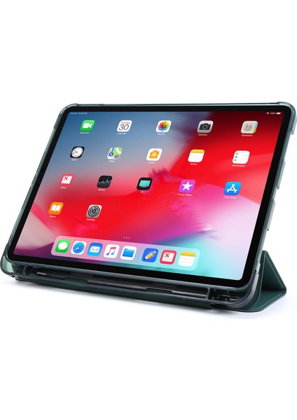 Üç Katlı Stand Deri Koruyucu iPad Pro 12.9 Kalem Yuvası (2022 2021 2020 2018) Tablet Kılıfı (Yurt Dışından)