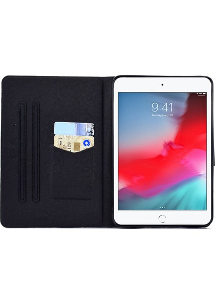 iPad Mini (2019) 7.9 Inç ipad Mini 4 3 2 1 Desen Baskı Pu Deri Ayarlanabilir Stand Ananas Tablet Kılıfı (Yurt Dışından)