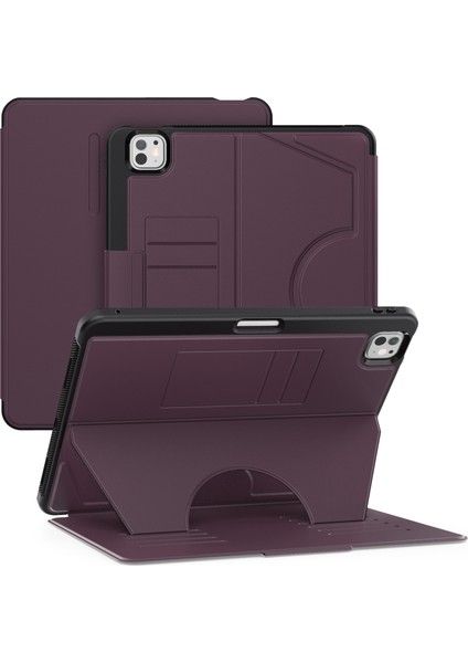iPad Pro 13 (2024) Pc Tpu Pu U Şeklinde Kart Yuvalı Stand Tablet Kılıfı (Yurt Dışından)