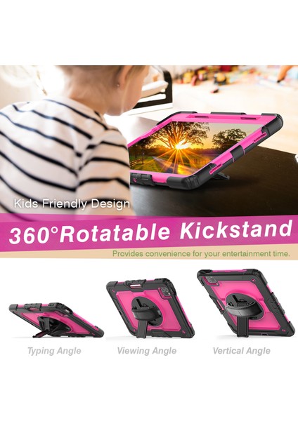 Sağlam Ağır Hizmet Pc Silikon 360° Dönen Tekme Standı Saplı iPad Pro El Tutma Yeri ve Omuz Askısı 11 Inç Tablet Kılıfı (Yurt Dışından) fiyatları