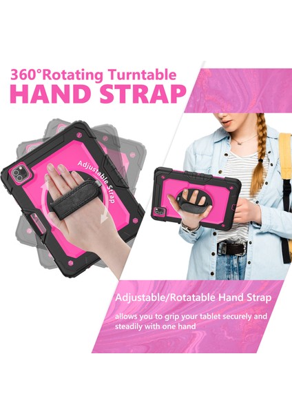 Sağlam Ağır Hizmet Pc Silikon 360° Dönen Tekme Standı Saplı iPad Pro El Tutma Yeri ve Omuz Askısı 11 Inç Tablet Kılıfı (Yurt Dışından) fırsatları