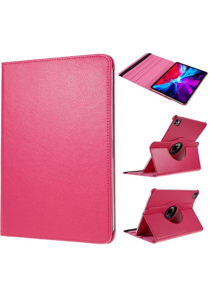 iPad Pro 11 (2024) Döner Standlı Pu Deri Koruyucu Tablet Kılıfı (Yurt Dışından)