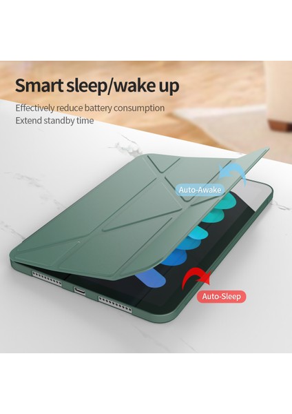Manyetik Emme Origami Akıllı Tpu Pu Deri iPad Mini (2021) GECE Yarısı i Tablet Kılıfı (Yurt Dışından)
