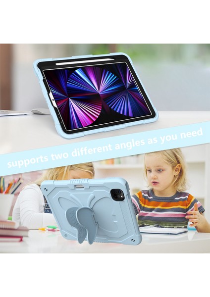 iPad Pro 11 (2022 2021 2020 2018) Şekli Tekme Standı Silikon Pc Omuz Askılı Tablet Kılıfı (Yurt Dışından) fırsatları