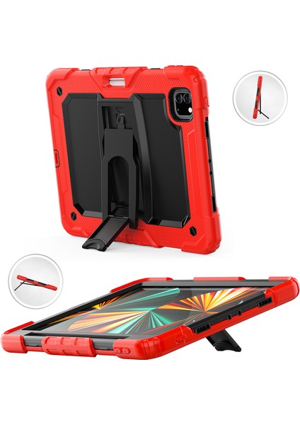 Kalınlaştırılmış Silikon Pc Iyi Korunmuş iPad Pro 11 Omuz Askılı Tekme Standı Tablet Kılıfı (Yurt Dışından) modelleri