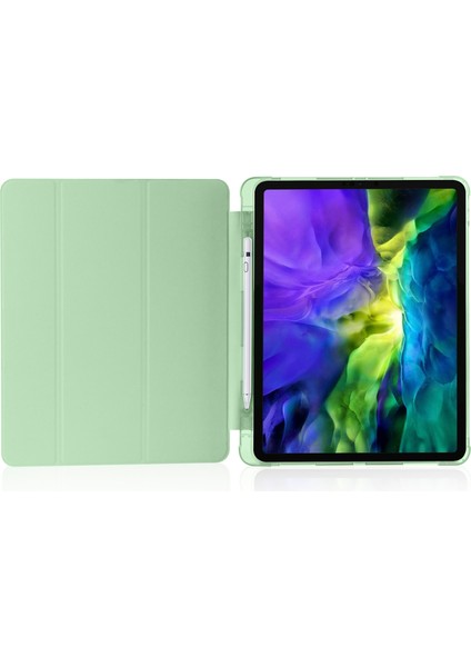 Üç Katlı Stand Uyandırma uyku Deri Kalem Yuvası ile iPad Pro 12.9 (2022 2021 2020 2018) Tablet Kılıfı (Yurt Dışından)