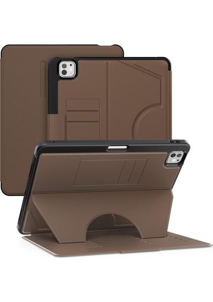 iPad Pro 13 (2024) Pc Tpu Pu U Şeklinde Kart Yuvalı Standı Tablet Kılıfı (Yurt Dışından)