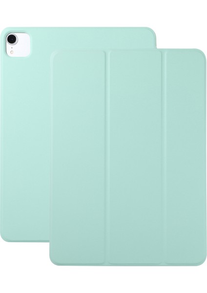 iPad Air 13 (2024) Üç Katlı Stand Deri Manyetik Emme Matcha Tablet Kılıfı (Yurt Dışından)