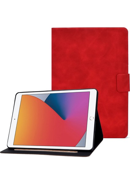 iPad 10.2 (2019 2020) Buzağı Dokulu Deri Kart Tutucu Ayarlanabilir Stand Koruyucu Tablet Kılıfı (Yurt Dışından)