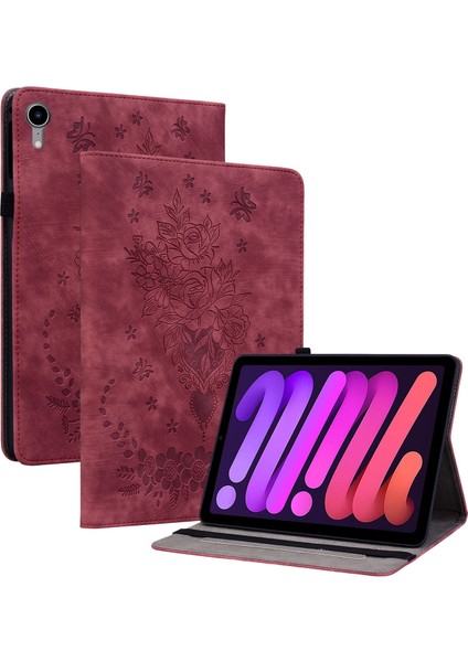 iPad Mini (2021) Pu Deri Kart Tutucu Baskılı Standı Tablet Kılıfı (Yurt Dışından)