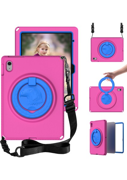 iPad 10.9 (2022) Kartal Desenli Döner Tekme Standı Omuz Askılı Tablet Kılıfı (Yurt Dışından)