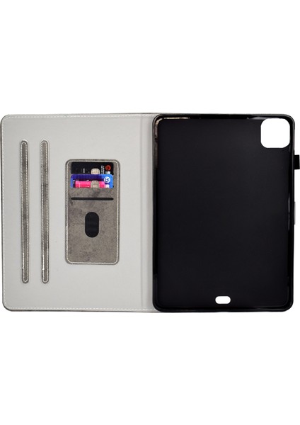iPad Pro 11 (2024) Pu Deri Kumaş Doku Standı Koruyucu Tablet Kılıfı (Yurt Dışından)