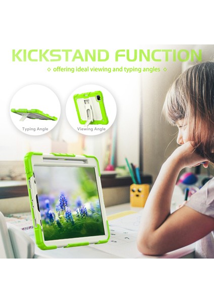 Kalınlaştırılmış Silikon Pc Iyi Korunmuş iPad Pro 11 Lime bej Omuz Askılı Tekme Standı Tablet Kılıfı (Yurt Dışından)