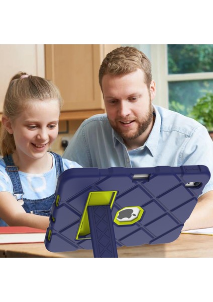 iPad 10.9 (2022) Dayanıklı Kalınlaştırılmış Silikon stand'lı Pc Koruyucu Lacivert Tablet Kılıfı (Yurt Dışından) fırsatları