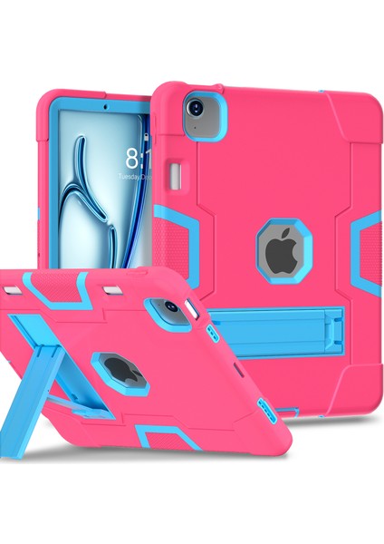 iPad Air 11 (2024) Silikon Pc stand Tablet Kılıfı (Yurt Dışından)