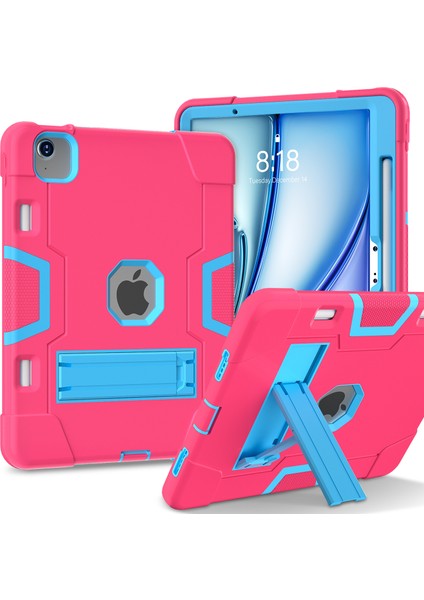 iPad Air 11 (2024) Silikon Pc stand Tablet Kılıfı (Yurt Dışından)