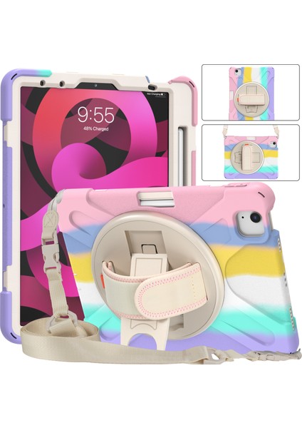 Döner Tekme Standı iPad Air (2020 2022) Manyetik Emme Kalem Yuvası Tamlı Tablet Kılıfı (Yurt Dışından)