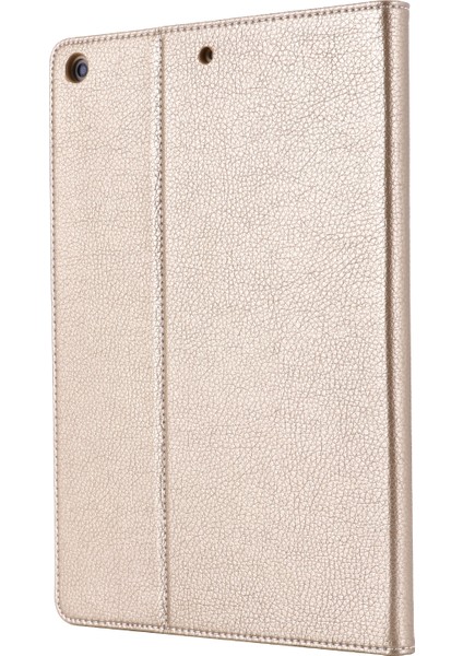 Litchi Deri Standı iPad 10.2 (2019 2020 2021) Tablet Kılıfı (Yurt Dışından)