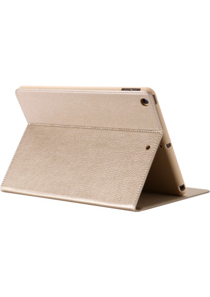Litchi Deri Standı iPad 10.2 (2019 2020 2021) Tablet Kılıfı (Yurt Dışından)
