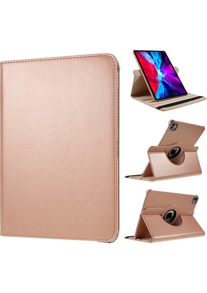 iPad Pro 11 (2024) Döner Standlı Pu Deri Koruyucu Tablet Kılıfı (Yurt Dışından)