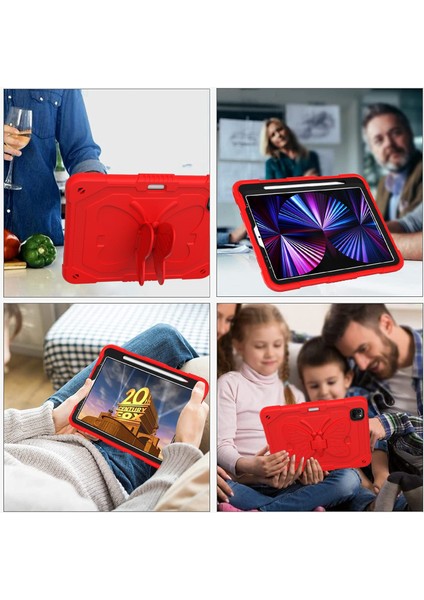 iPad Pro 11 (2022 2021 2020 2018) Şekli Tekme Standı Silikon Pc Omuz Askılı Tablet Kılıfı (Yurt Dışından) modelleri