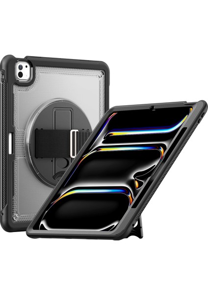 iPad Pro 11 (2024) Pc Tpu Standı Omuz Askılı Tablet Kılıfı (Yurt Dışından)