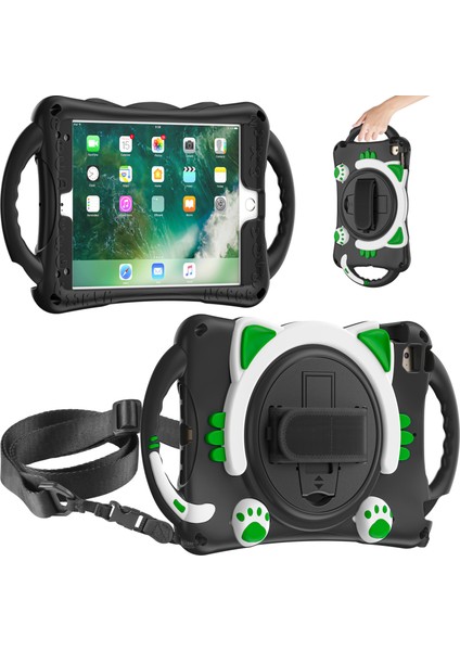 Tam Vücut Koruyucu 360 Derece Dönebilen Tekme Standı Pc El Askılı Silikon iPad Mini Omuz Askısı (2019) MINI 4 3 2 1 Tablet Kılıfı (Yurt Dışından) modelleri