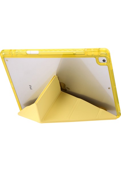 iPad 10.2 (2019 2020 2021) Origami Üç Katlı Stand Pu Deri Akrilik Tablet Kılıfı (Yurt Dışından) fırsatları