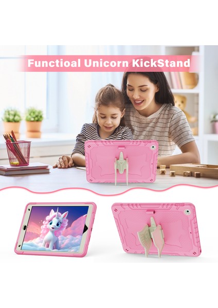 iPad 10.2 (2019 2020 2021) Silikon Pc Unicorn Standı Omuz Askılı Bej Tablet Kılıfı (Yurt Dışından) fırsatları