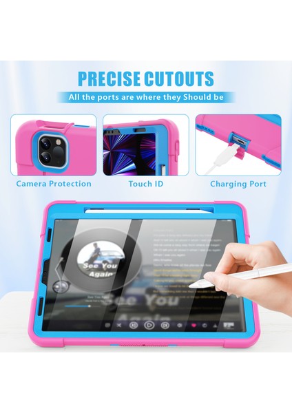 iPad Pro 11 Inç (2022 2021 2020) Tpu Pc ve stand Tablet Kılıfı (Yurt Dışından)