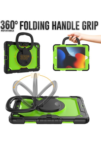 iPad 10.2 (2019 2020 2021) Düşmeye Dayanıklı 360 Derece Dönen Tekme Standı Pc Omuz Askılı Silikon Tablet Kılıfı (Yurt Dışından) modelleri