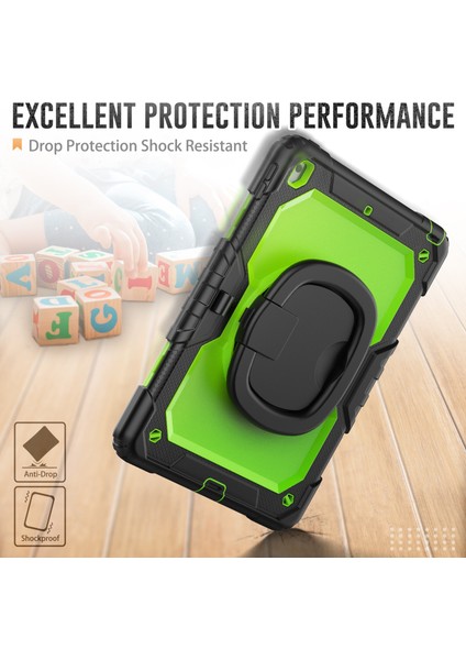 iPad 10.2 (2019 2020 2021) Düşmeye Dayanıklı 360 Derece Dönen Tekme Standı Pc Omuz Askılı Silikon Tablet Kılıfı (Yurt Dışından) fırsatları