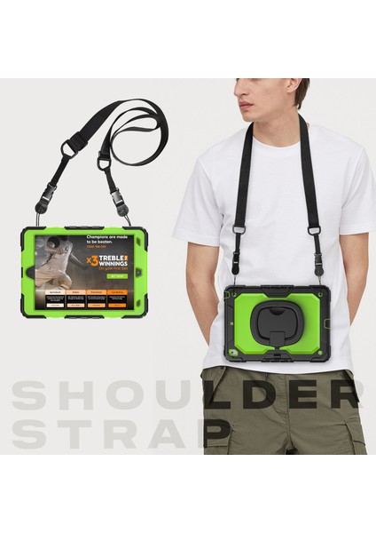 iPad 10.2 (2019 2020 2021) Düşmeye Dayanıklı 360 Derece Dönen Tekme Standı Pc Omuz Askılı Silikon Tablet Kılıfı (Yurt Dışından) indirimleri