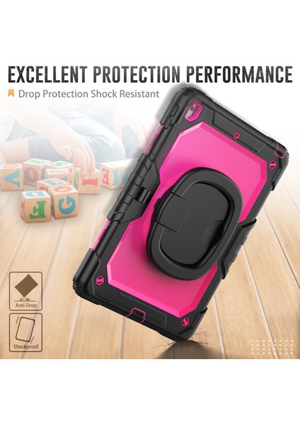 iPad 10.2 (2019 2020 2021) Düşmeye Dayanıklı 360 Derece Dönen Tekme Standı Pc Omuz Askılı Silikon Tablet Kılıfı (Yurt Dışından) fırsatları