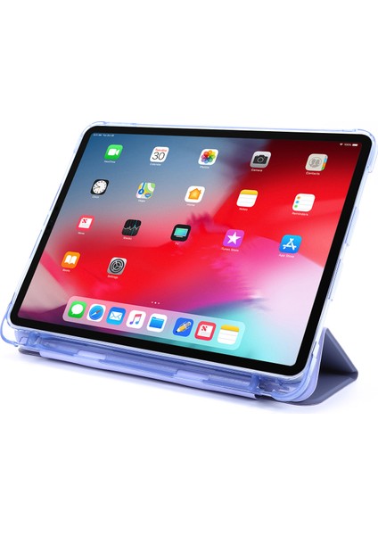 Üç Katlı Stand Deri Koruyucu iPad Pro 12.9 Kalem Yuvası (2022 2021 2020 2018) Tablet Kılıfı (Yurt Dışından)