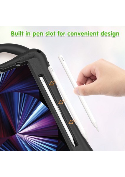 iPad Air (2020 2022) Pc Silikon El Kayışı Standı Kalem Tutuculu Koruyucu Tablet Kılıfı (Yurt Dışından) modelleri
