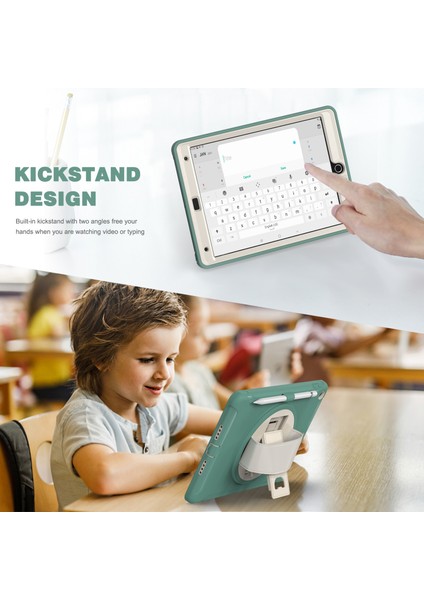 Gizli Standı Pc Tpu iPad 10.2 (2019 2020 2021) El Askılı Zümrüt i Tablet Kılıfı (Yurt Dışından)