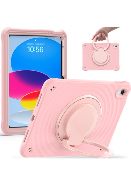 iPad 10.9 (2022) Pc Silikon Tpu Döner Tutma Saplı Tablet Kılıfı (Yurt Dışından)