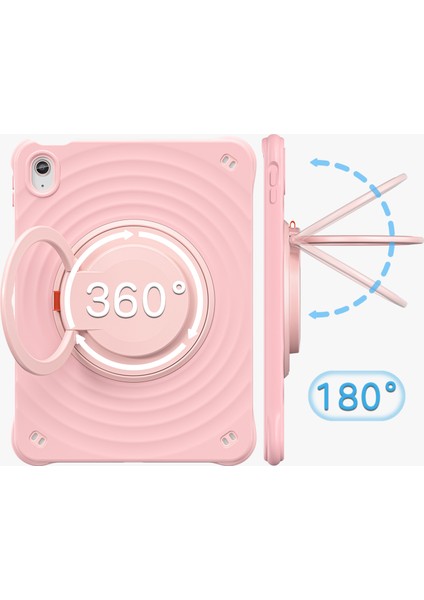 iPad 10.9 (2022) Pc Silikon Tpu Döner Tutma Saplı Tablet Kılıfı (Yurt Dışından)