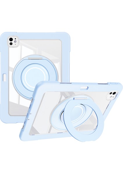 iPad Pro 11 (2024) Pc Silikon Düşmeyi Önleyici Döner Destekli Tablet Kılıfı (Yurt Dışından)