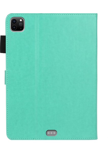 Baskı Erik Çiçeği Desenli Pu Deri Tpu Koruyucu iPad Pro 11 Stand Cüzdanlı Tablet Kılıfı (Yurt Dışından)