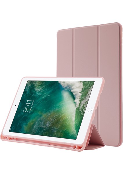 Ipad 10.2 (2019 2020 2021) Cilt Dokunuşu Duygusu Pu Deri Tpu Üç Katlı Stand Kalem Yuvası ile Düşmeyi Önleyici Tablet Kılıfı (Yurt Dışından)