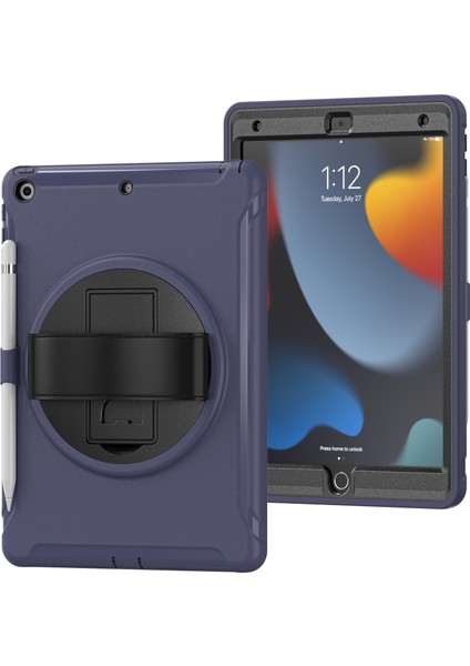 Gizli Tekme Standı Pc Tpu iPad 10.2 (2019 2020 2021) El Kayışlı Tablet Kılıfı (Yurt Dışından)