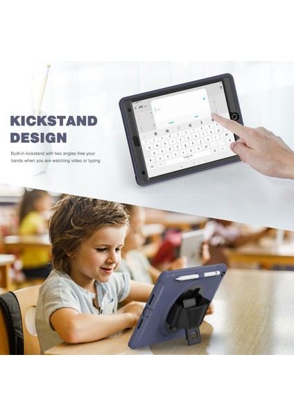 Gizli Tekme Standı Pc Tpu iPad 10.2 (2019 2020 2021) El Kayışlı Tablet Kılıfı (Yurt Dışından)