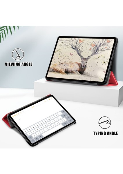 iPad Air 11 (2024) AIR (2020) AIR (2022) Otomatik Uyandırma uyku Işlevlerine Sahip Üç Katlı Stand Sert Arka Folyo Pu Deri Tablet Kılıfı (Yurt Dışından) fırsatları