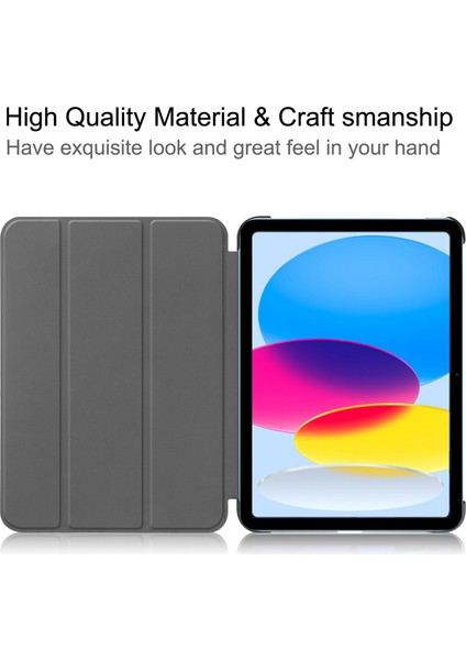 Apple iPad 10.9 (2022) Aşınmaya Karşı Dayanıklı Pu Deri Koruyucu Otomatik Uyandırma uyku ile Düşmeye Dayanıklı Üç Katlı Stand Tablet Kılıfı (Yurt Dışından) fiyatları